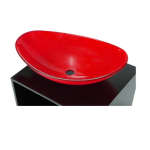 BACHA DE VIDRIO OVALADA BOAT ROJA