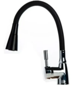 Griferia pico flexible negra monocomando cierre ceramico mod.: C0179