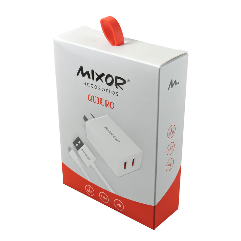cargador mixor quiero 4.8 am 2 usb cable separado v8 cargador mixor quiero 4.8 am 2 usb cable separado v8