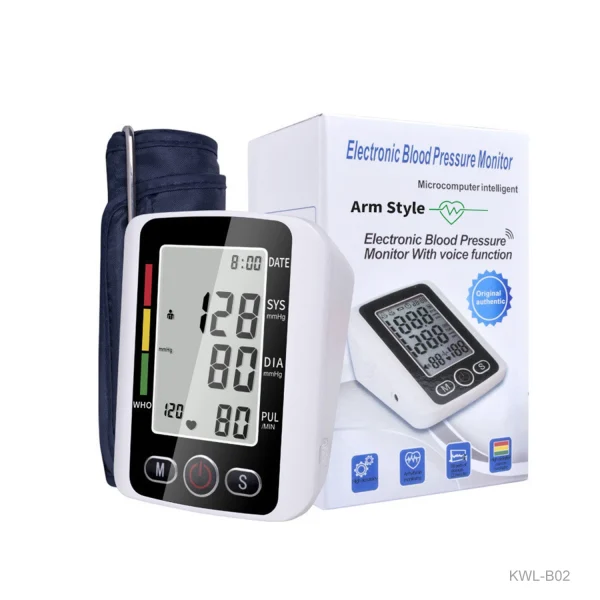 TENSIOMETRO DIGITAL BRAZO MEDIDOR PRESION MONITOR CON FUNCION DE VOZ KWL-B02