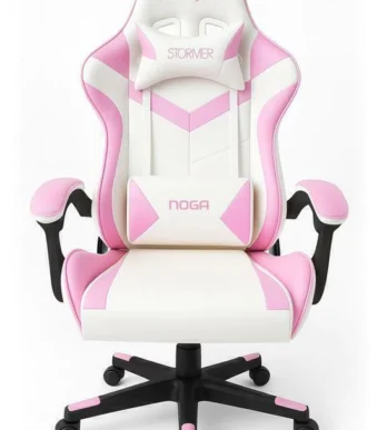 Silla gamer noga ROSA Y BLANCA Typhon BK RS