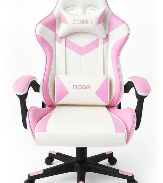 Silla gamer noga ROSA Y BLANCA Typhon BK RS