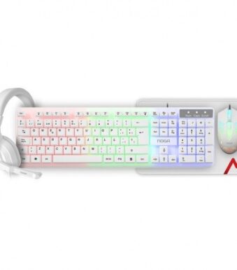 COMBO GAMER NOGA NET TECLADO AURICULAR MOUSE NKB-413 BLANCO