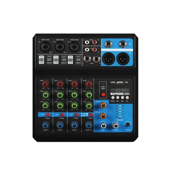 F-5A CONSOLA MIXER E INTERFAZ DE GRABACION DE 5 CANALES (CON FUENTE)
