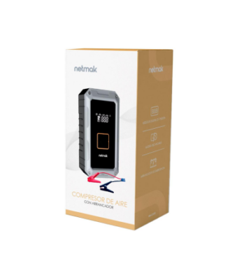 COMPRESOR PORTATIL + POWER BANK NETMAK NM-CA101