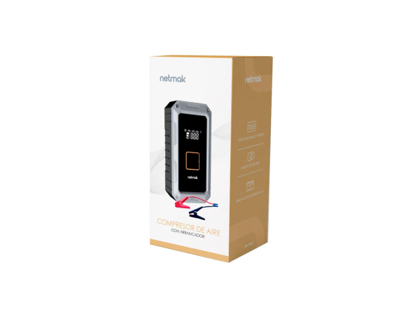 COMPRESOR PORTATIL + POWER BANK NETMAK NM-CA101