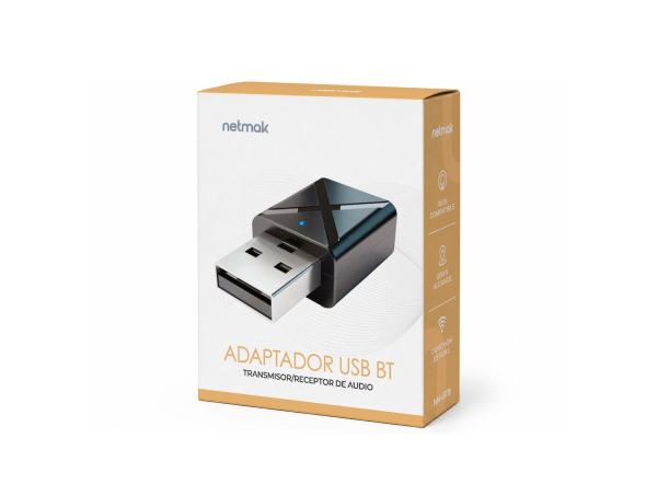 ADAPTADOR AUDIO  USB BLUETOOTH TRANSMISOR /RECEPTOR NETMAK NM-BT8