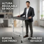 MESA ESCRITORIO AUXILIAR CON RUEDAS REGULABLE ALTURA - DL2327