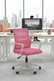 SILLA DE OFICINA BLANCA Y ROSA SC-01RS