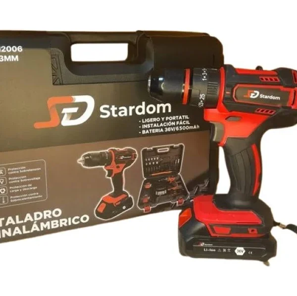 TALADRO ATORNILLADOR STARDOM SD-2006 2 BATERIAS 13MM