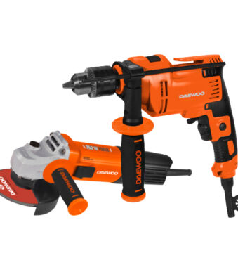 AMOLADORA ANGULAR 750W + TALADRO PERCUTOR 750W BX DAEWOO SUPER PACK