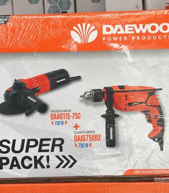 TALADRO DE IMPACTO + AMOLADORA ANGULAR- DAAG115-75C+DAID750BX