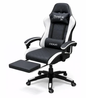 SILLA GAMER NOGA BLANCA Y NEGRA TYPHON BK BN