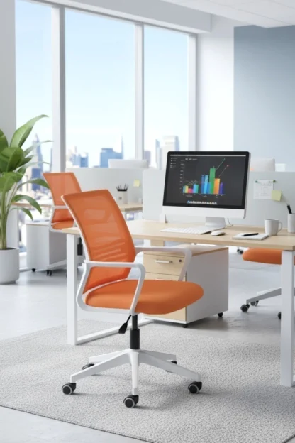 Silla Ergonómica De Oficina cl-03 celeste noga