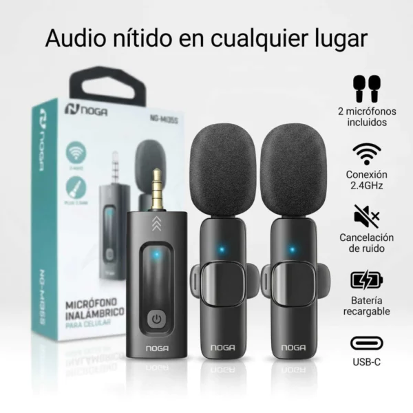 MICROFONO CORBATERO FICHA C INALAMBRICO PARA CELULAR NOGA NG-MI35